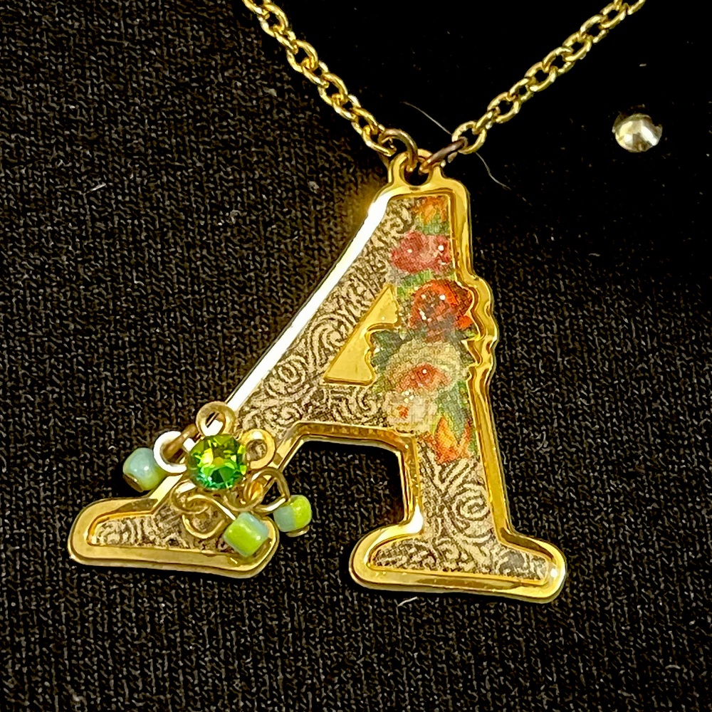 NWB Michal Negrin “A” Pendant Necklace